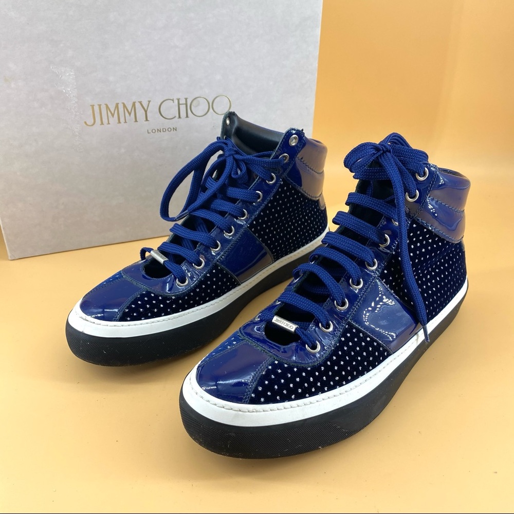 Jimmy Choo Men's velvet With glitter sneaker